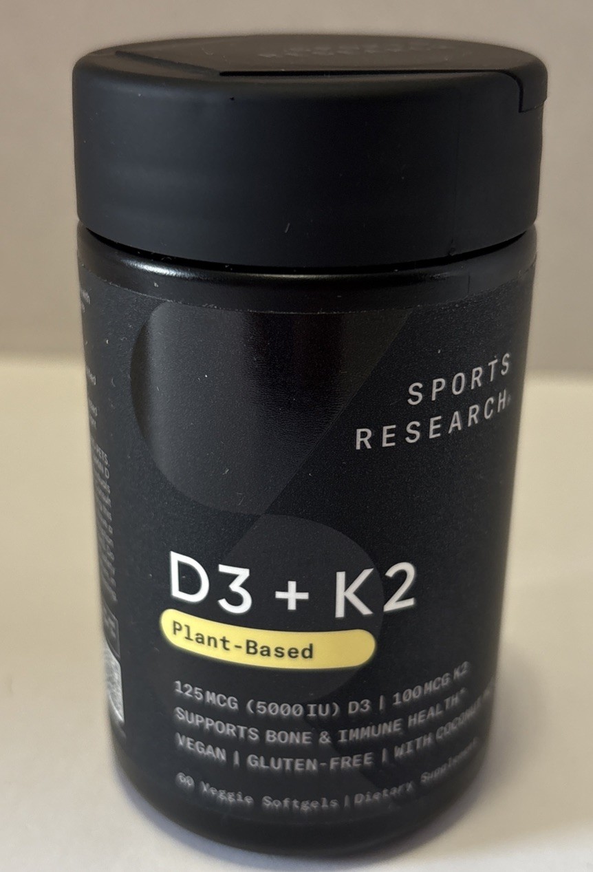 Sports Research D3+K2 Dietary Supplement – 60 Veggie Softgels