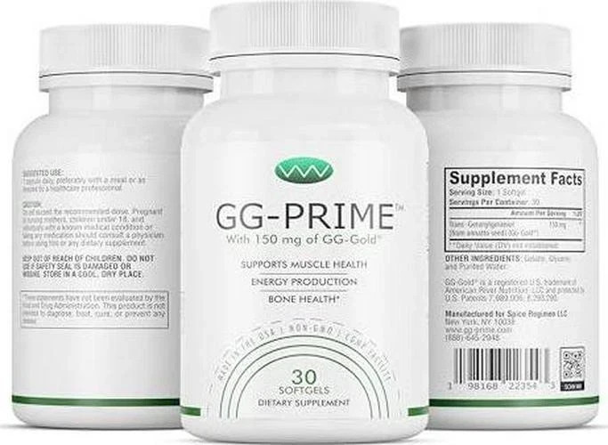 GG-Prime Geranylgeraniol Supplement 150mg GG-Gold from Annatto Supports CoQ10 30