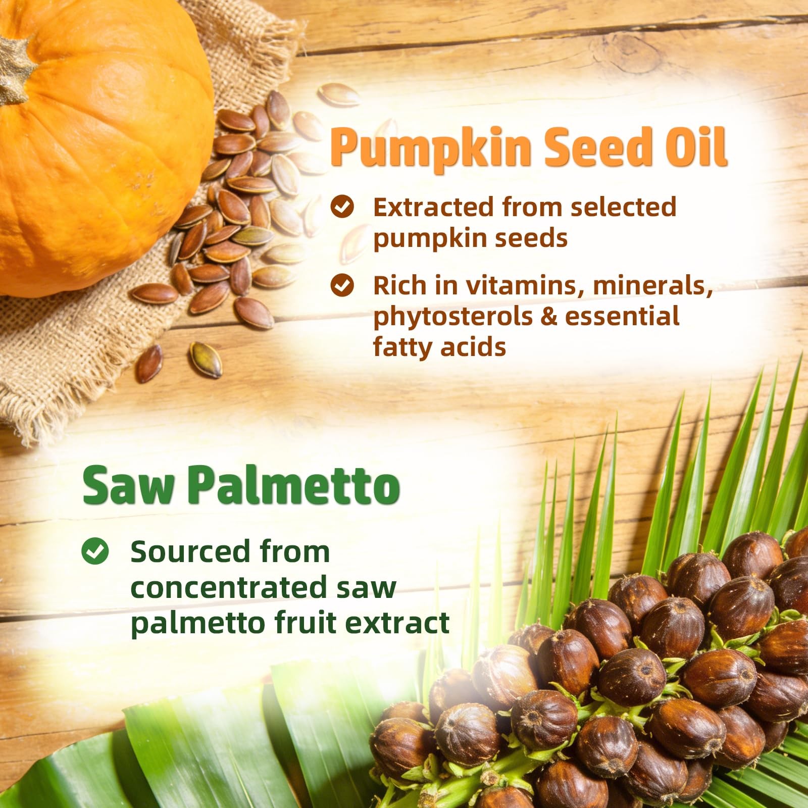 MEENCCD Pumpkin Seed Oil Gummies with Saw Palmetto, Pumpkin Seed Oil for Hair