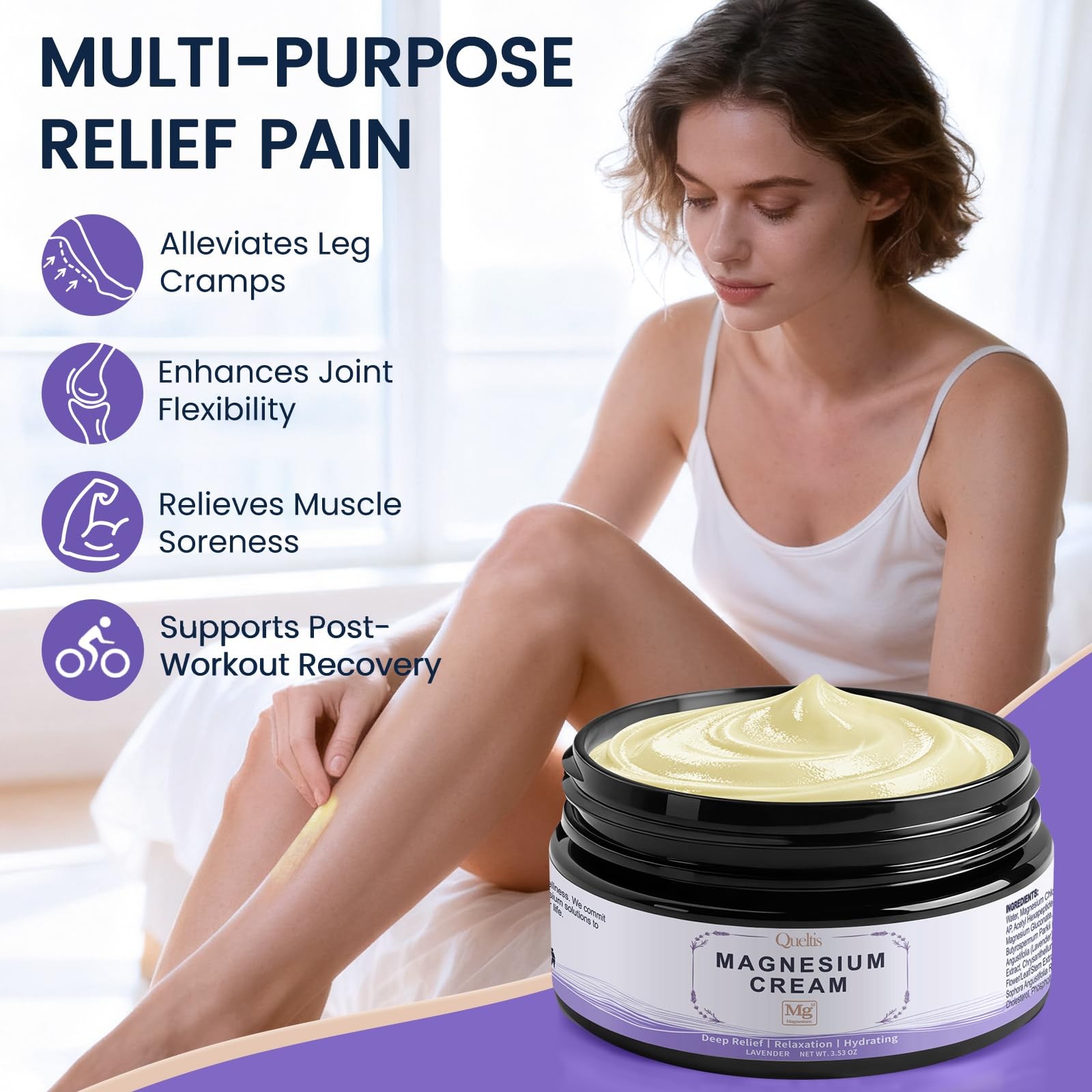 QUELTIS Magnesium Cream, Lotion for Sleep, 3.53 Ounce (Pack of 1)