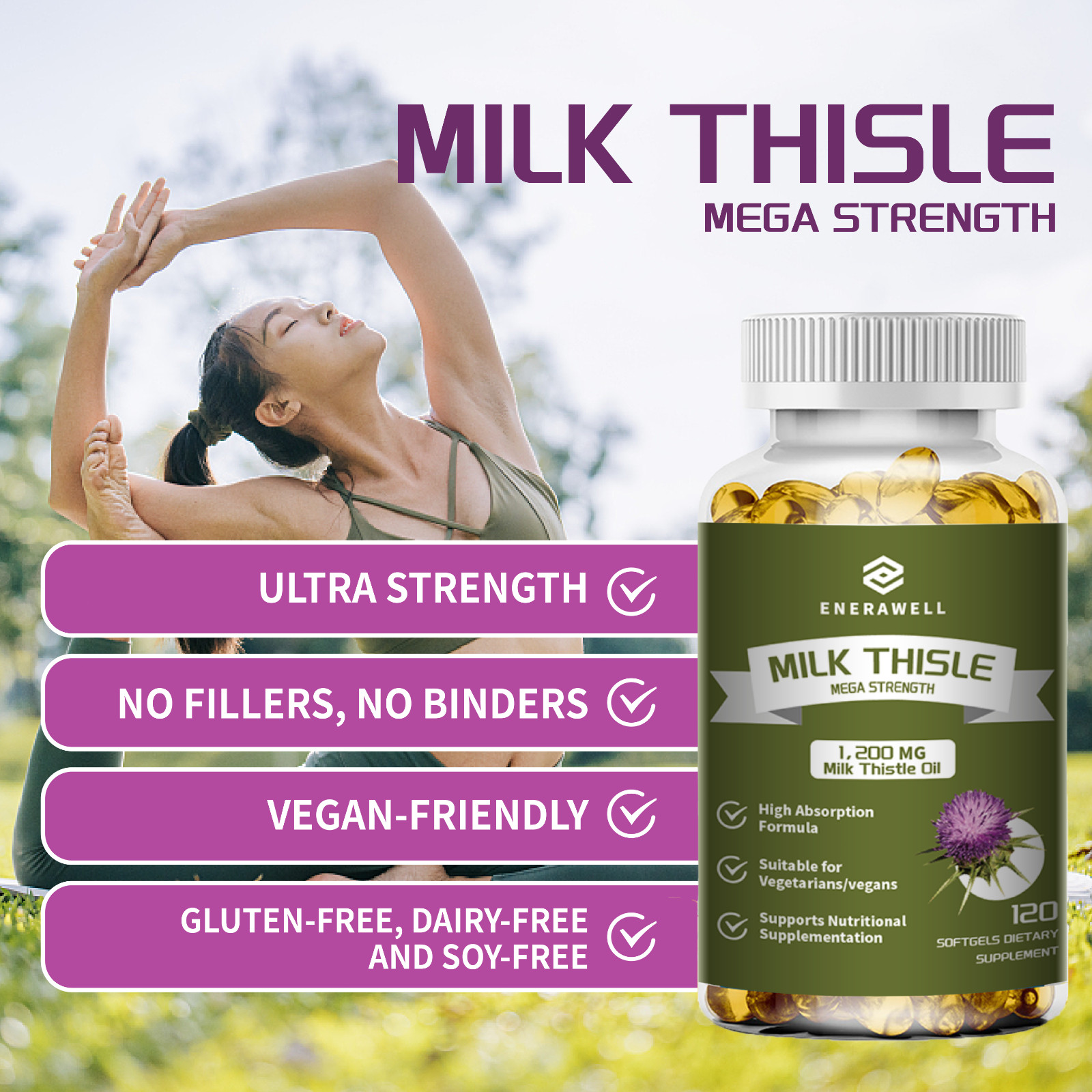 Milk Thistle (Silymarin) Extract 1000mg Liver Cleanser Detox | 02/07/2027