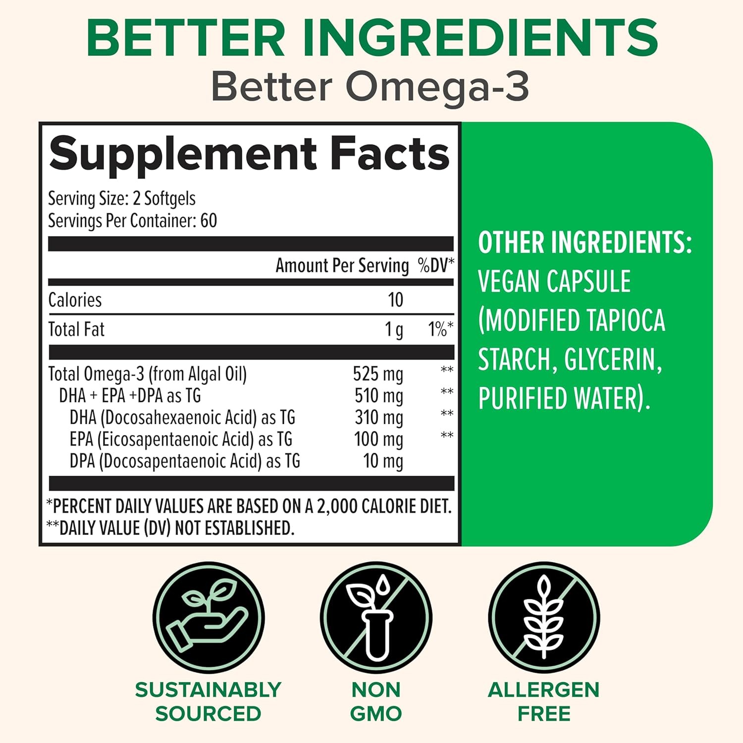 Zenwise Health Vegan Omega 3 Supplement – Burpless 120 Count (Pack of 1)