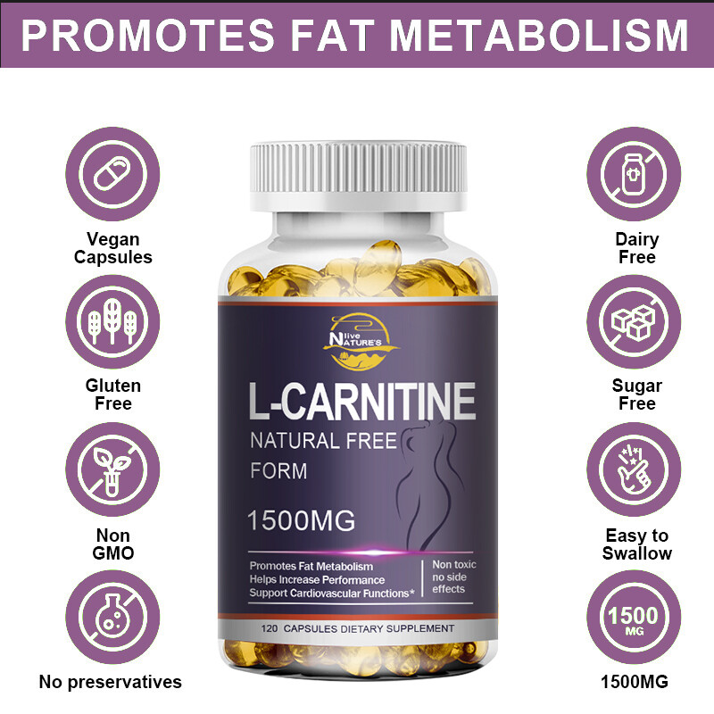 L-Carnitine 1500mg, High Potency Supports Natural Energy Production 120 Capsules