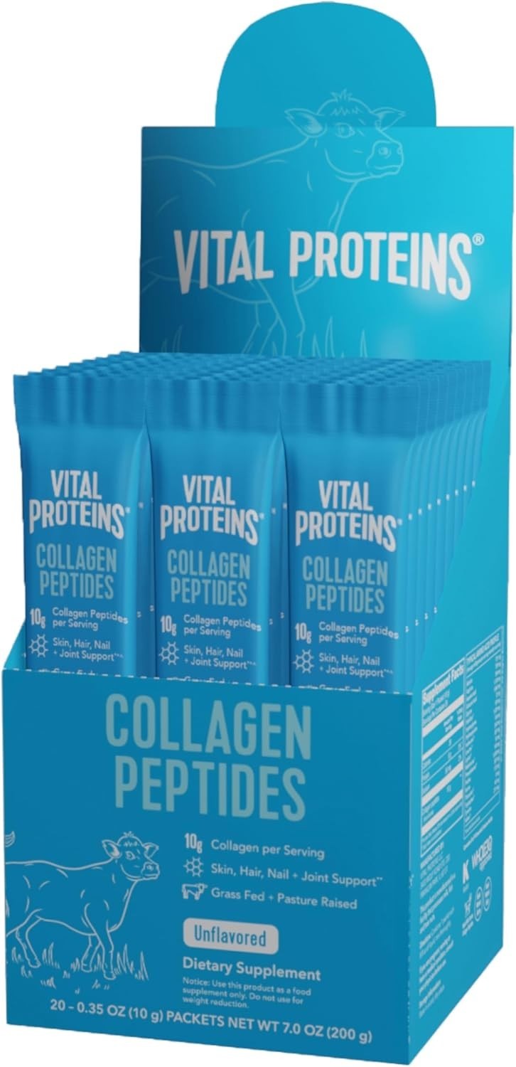 Hydrolyzed Collagen Peptides Travel Pack — 20 Convenient Single-Serve Packets…