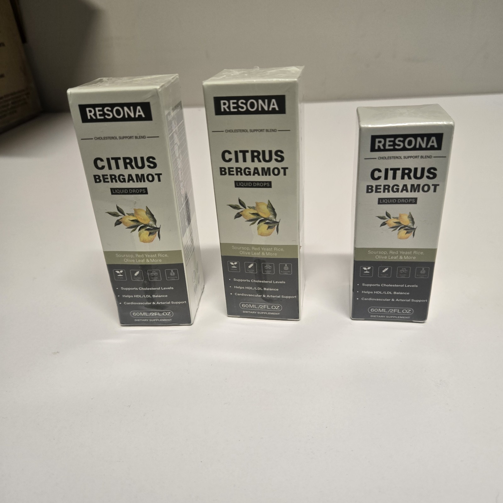 Brand New: Resona Citrus Bergamot Liquid Drops (3-Pack Bundle)