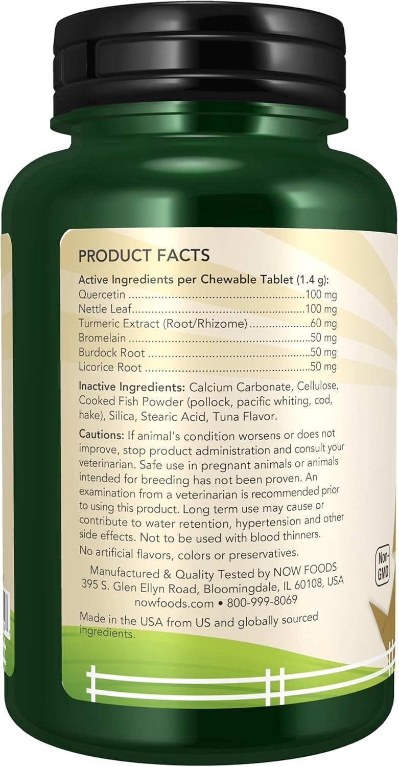 Pets, Pet Allergy for Dogs/Cats, 75 Chewable Tablets pack of 3