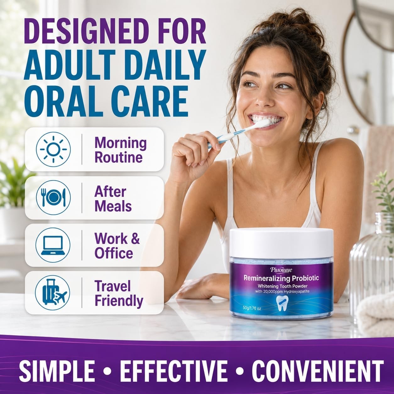 Remineralizing Tooth Powder 20,000ppm Hydroxyapatite | Enamel Support, Gum Care,