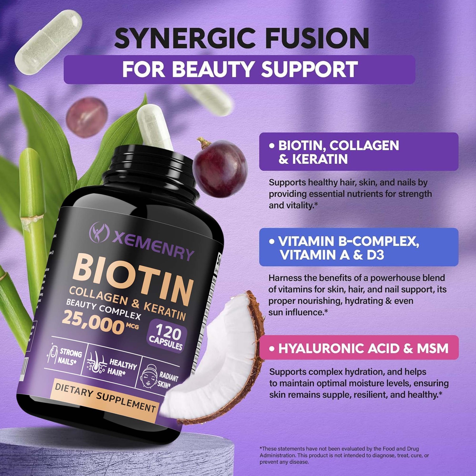 Biotin Collagen & Keratin 120pcs- Anti-Aging, Skin Health, Prevents Hair Loss