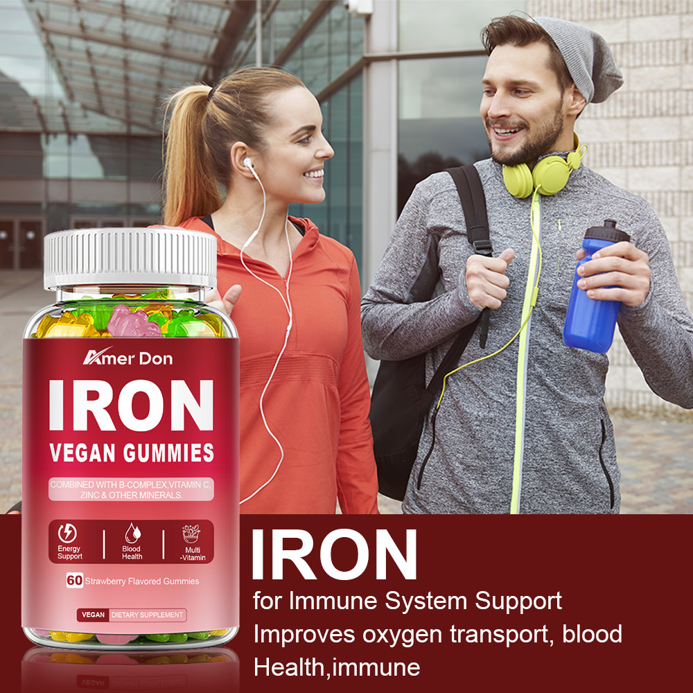 Iron Gummies – with Vitamin C – Energy and Immune Support Hemoglobin Production
