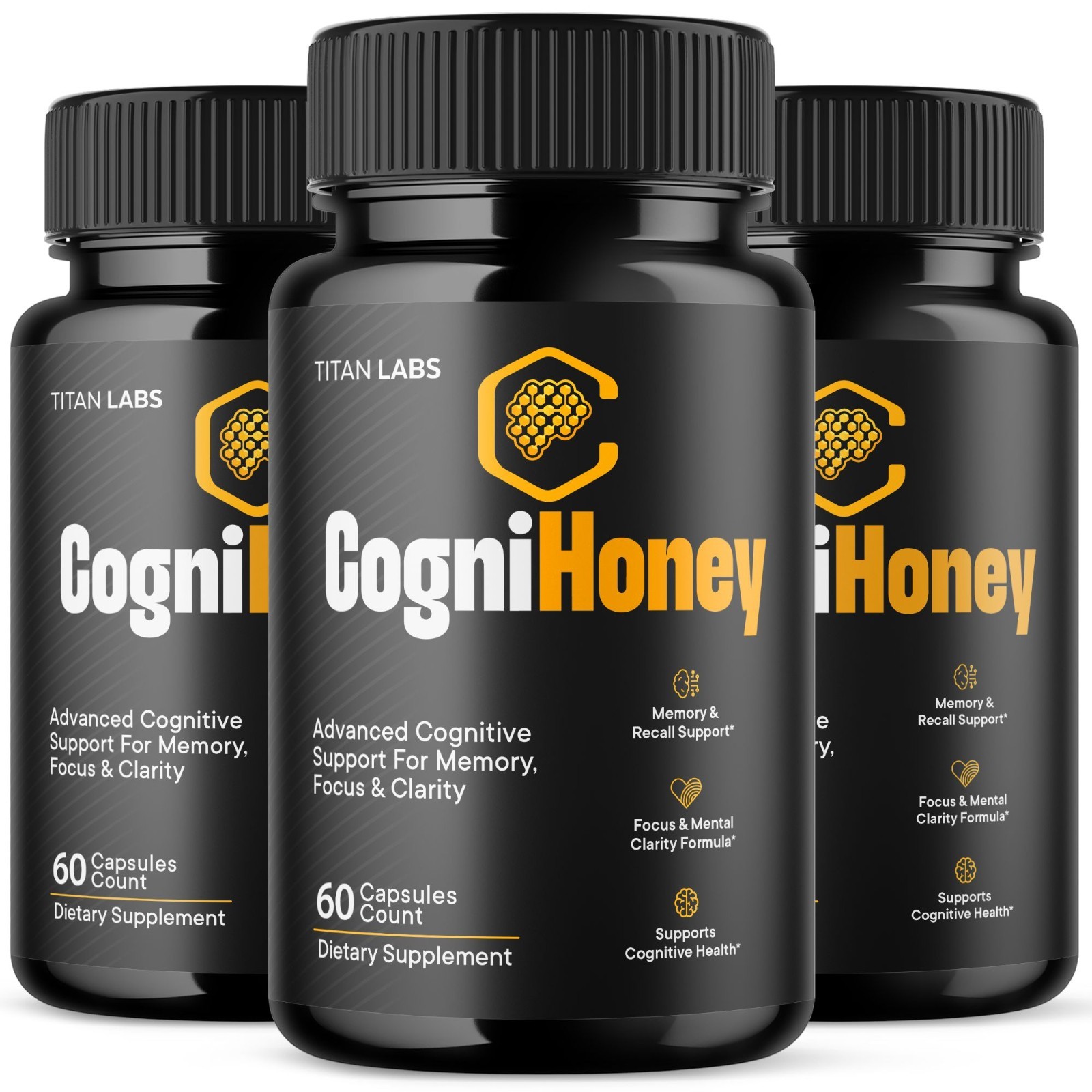 (3 Pack) CogniHoney Pills – Brain Health & Cognitive Support Supplement 180 Caps