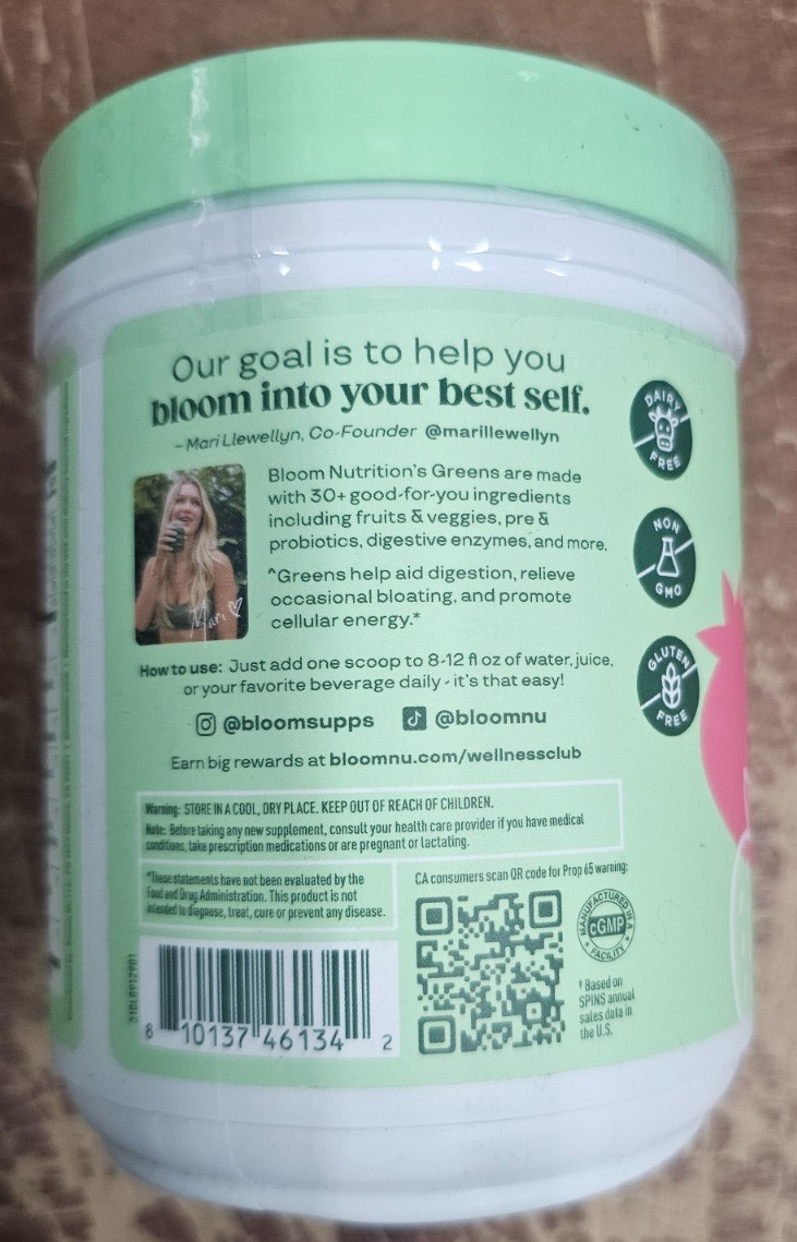 Bloom Nutrition Greens & Superfoods Powder Berry (48 Servings, 9.26 OZ)