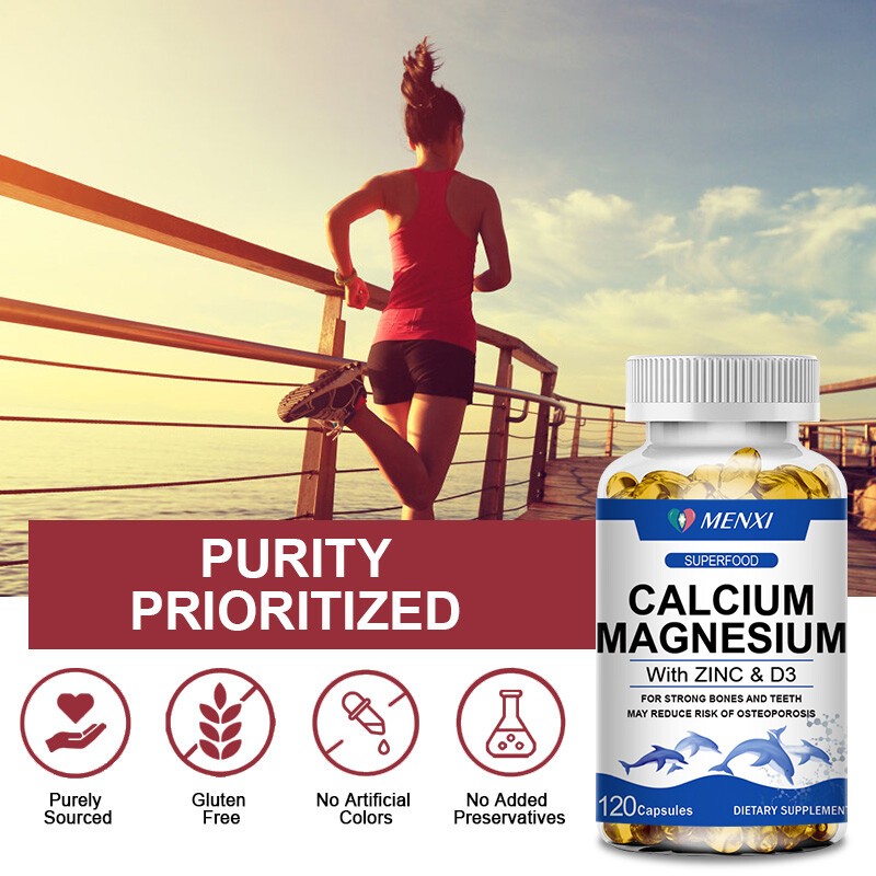 Calcium Magnesium Zinc & Vit D3 Capsules – Muscle & Bone Health, Immune Support