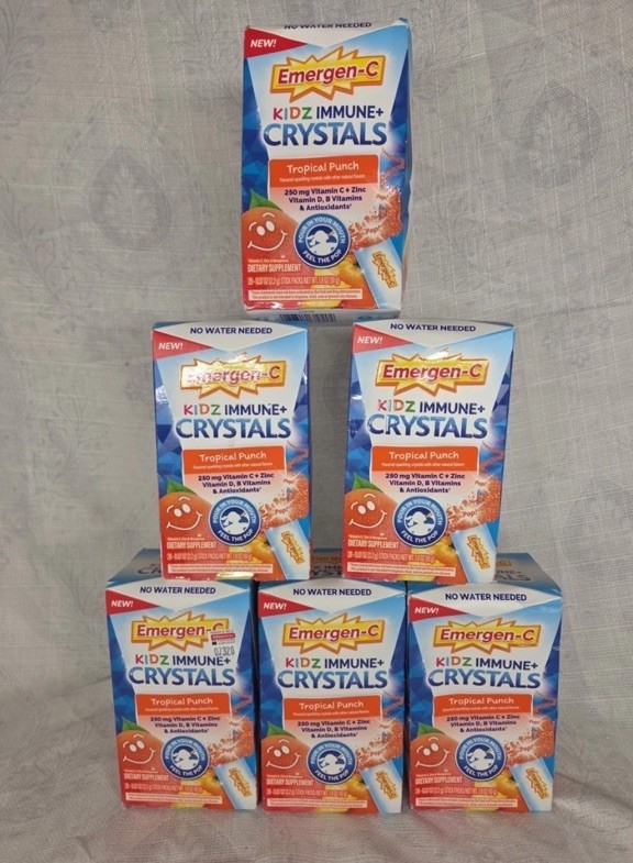EMERGEN-C KIDZ IMMUNE + CRYSTALS TROPICAL PUNCH 28CT STICK (05/2026) Lot 6 Pack