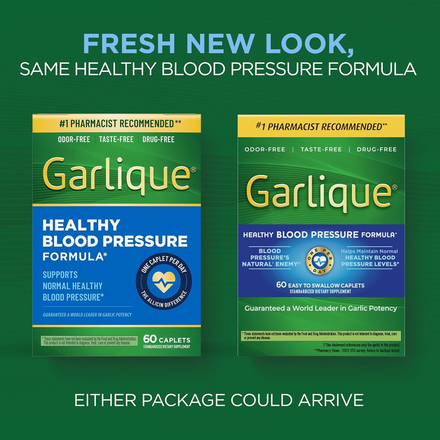 Odorless Garlic Extract for Heart Health – 60 Caplets