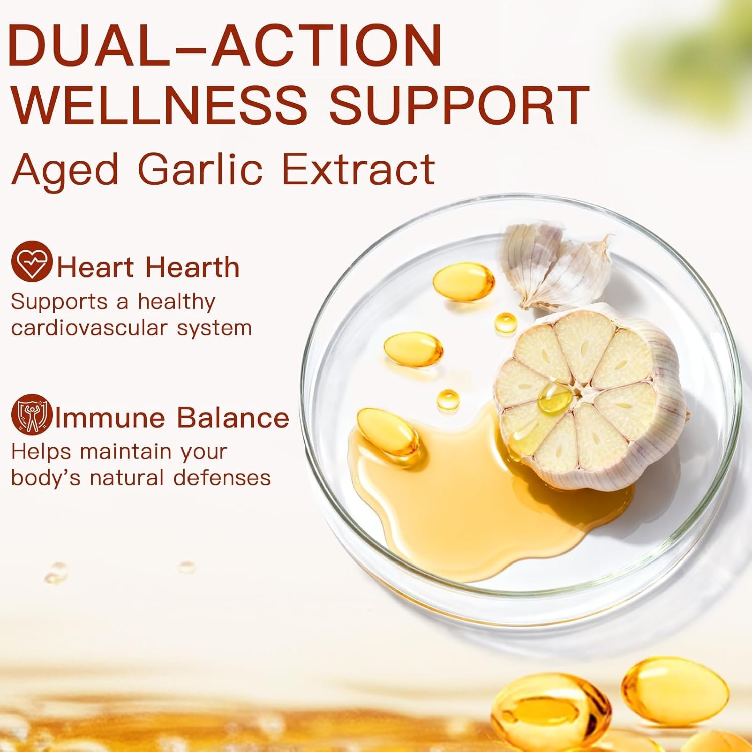 Odorless Garlic 7500mg Per Servings, 300 Softgels | 2 Years Aged Garlic Extra…