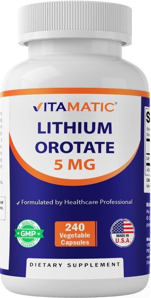 Brain Health Optimizer: 240 Vegetarian Lithium Orotate 5mg Capsules – USA Made