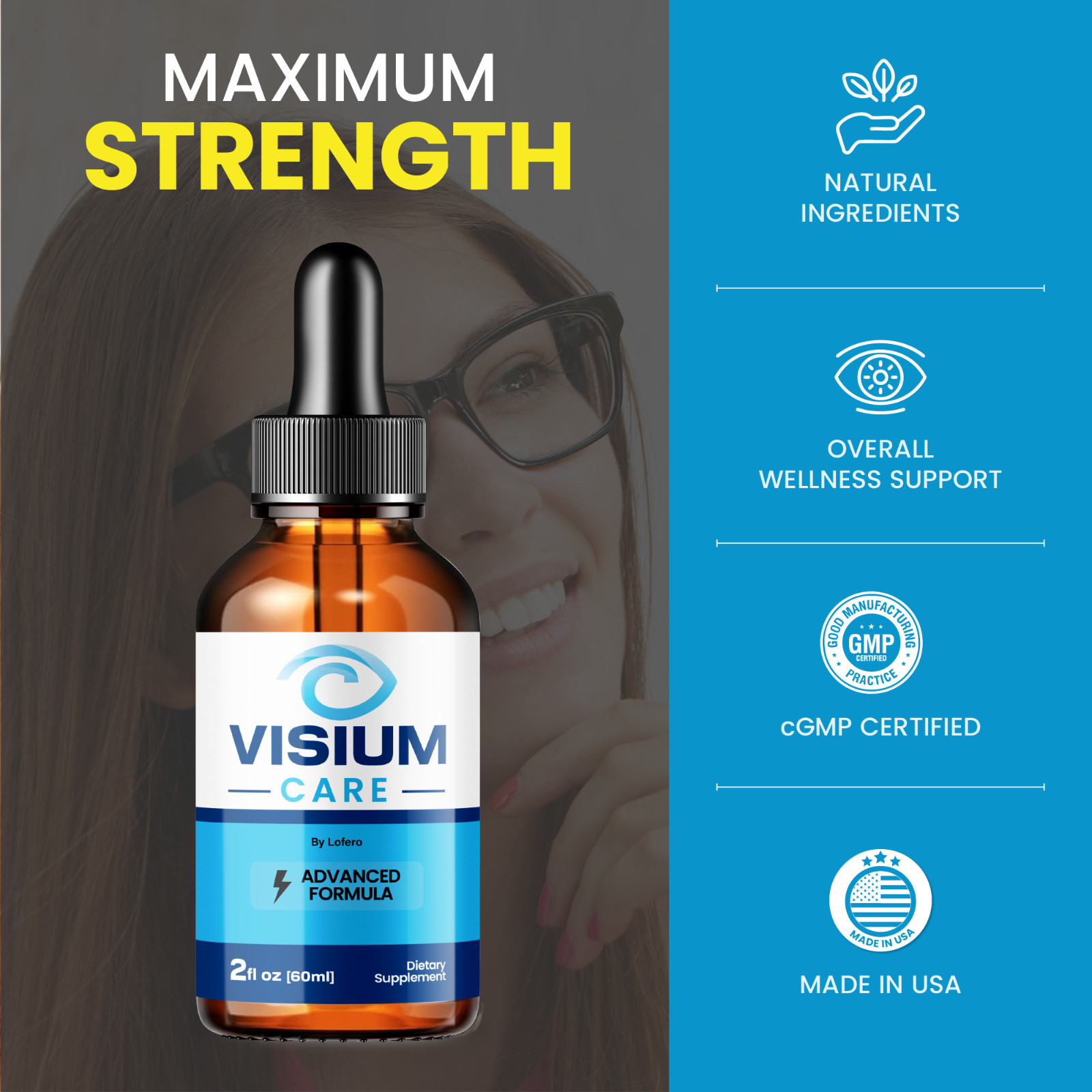 (3 Pack) Visium Care Eye Drops for Vision VisiumCare Supplement Formula (6 oz)