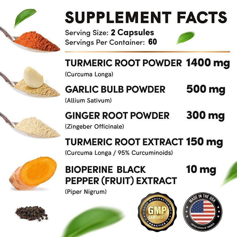 Turmeric, Biotin, Garlic, Ginger – Supports Joint combined with Heart Health – N