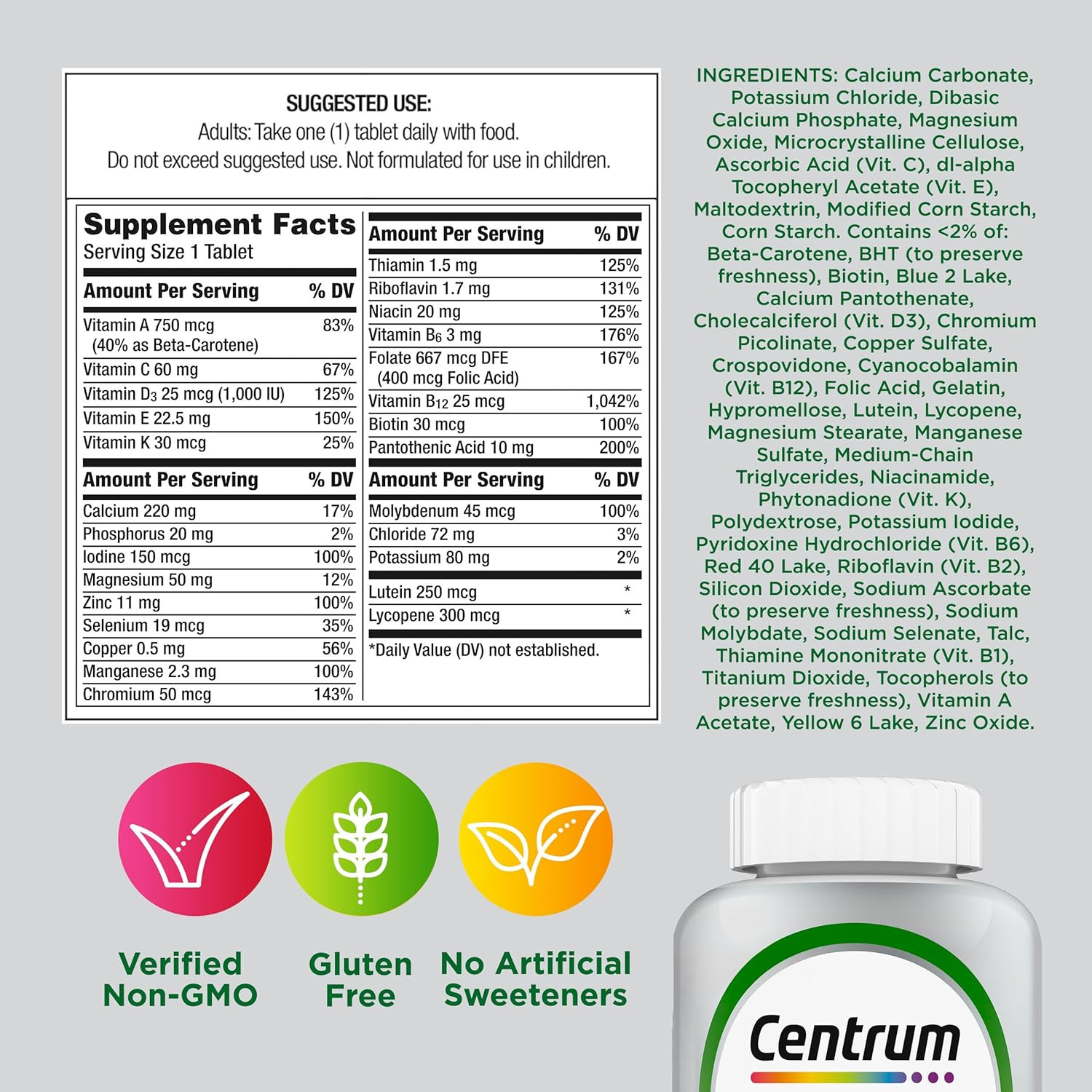 Silver Multivitamin for Adults 50 Plus, Multivitamin/Multimineral Supplement
