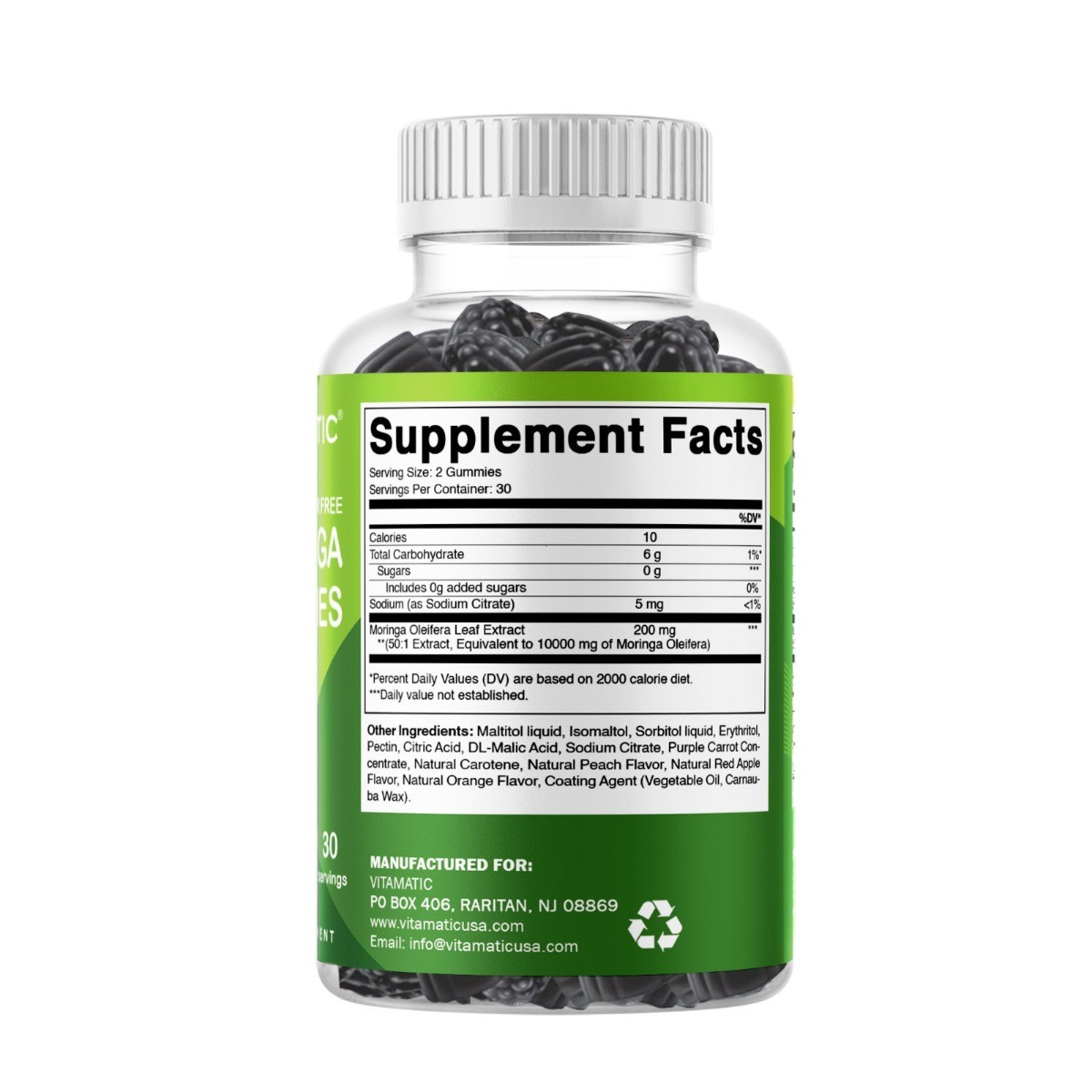 2Pk Vitamatic Sugar Free Moringa Gummies 10000mg Plant Based Superfood 120 Ct