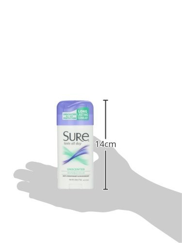 Sure Deodorant Invisible Solid, Unscented – 2.6 oz Ounce (Pack of 3)