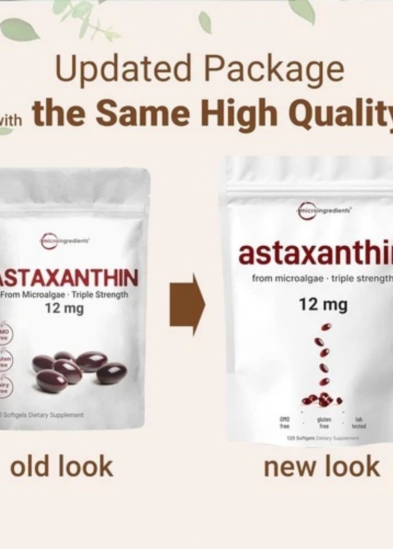 Astaxanthin 120 Softgels 12mg – Aids Eye Health & Joint Health Premium