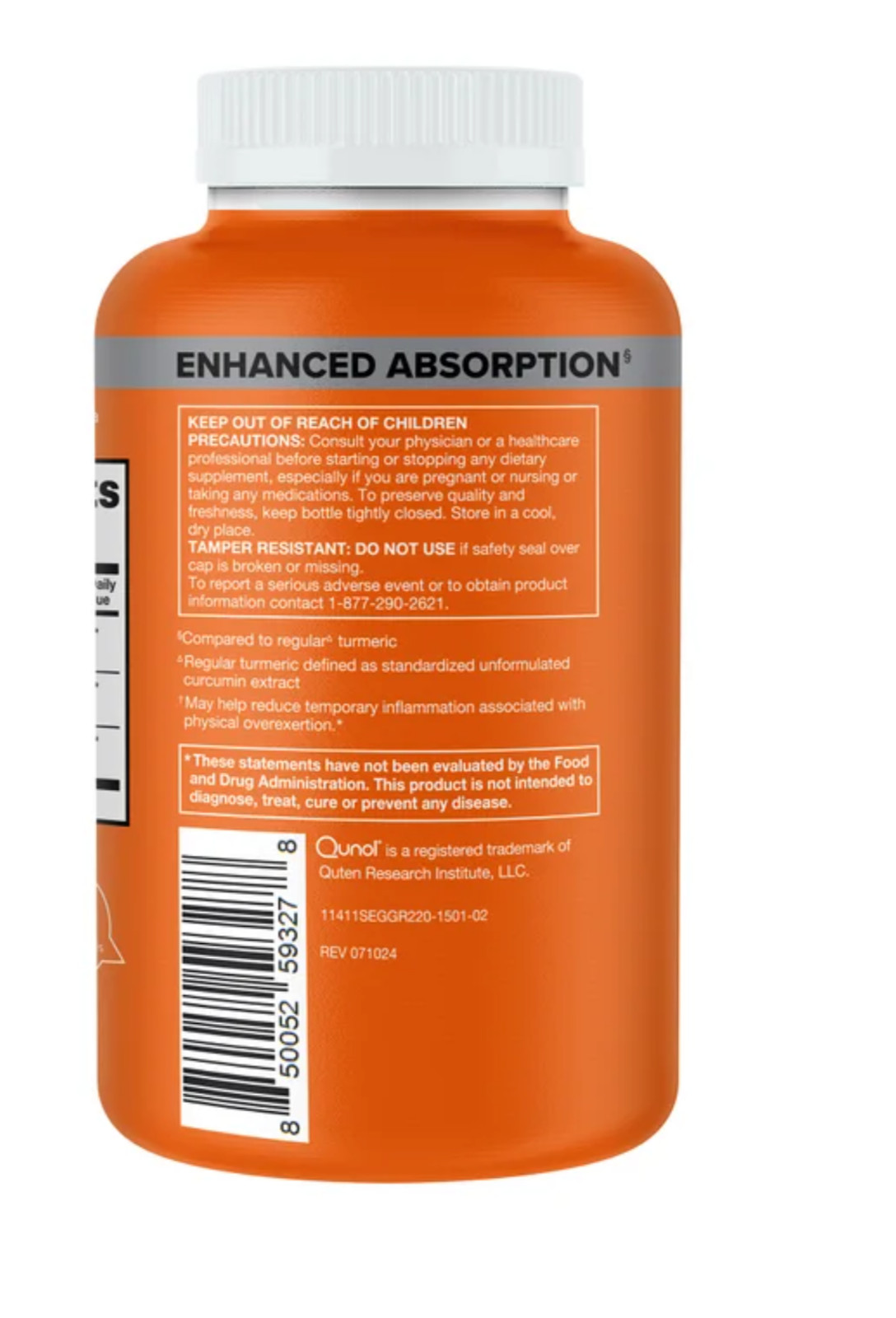 Qunol Turmeric 95% Curcuminoids 1500mg – 220 Capsules, EXP 2028