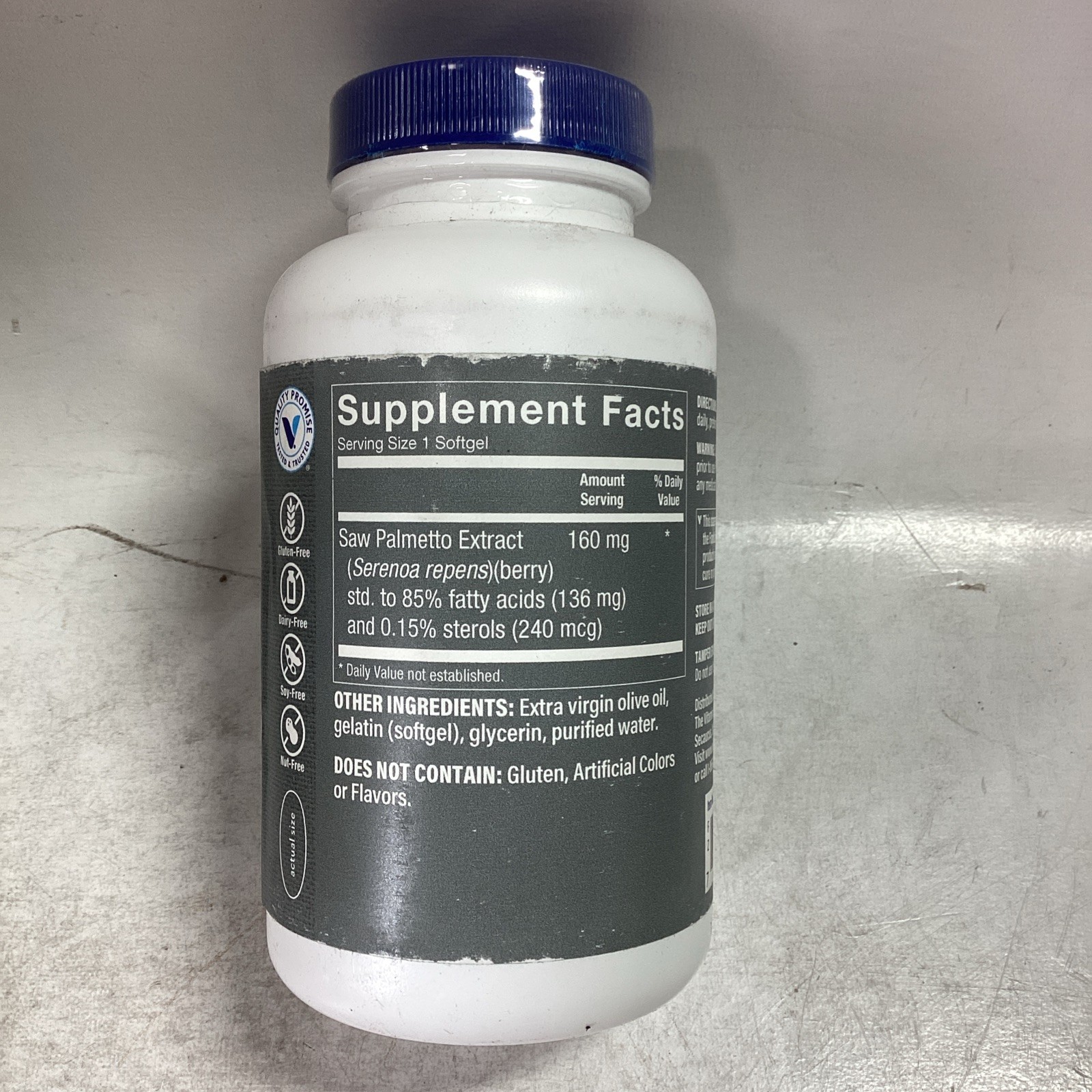 Vitamin Shoppe Saw Palmetto 160mg Men 300 Softgels Exp 02/2028