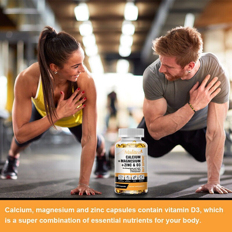 Zinc Calcium Magnesium Vitamin D Complex Supplement Bone Muscle Immune Support
