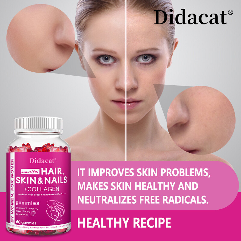 Premium Collagen Peptide Gummies Hydrolyzed for Anti-Aging (Type I, II, III)