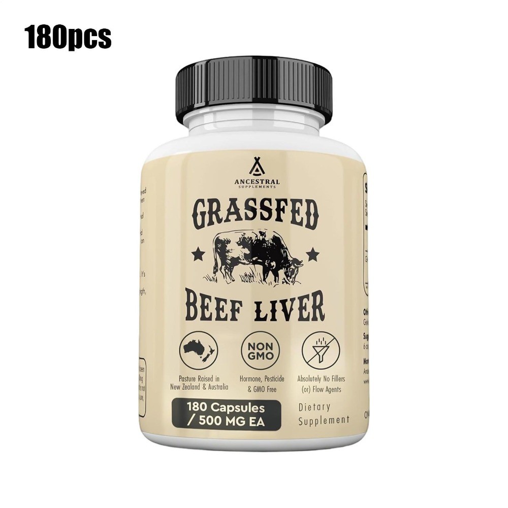 Ancestral Supplements Grass Fed Beef Liver 3000mg 180Caps New Zeland NonGMO