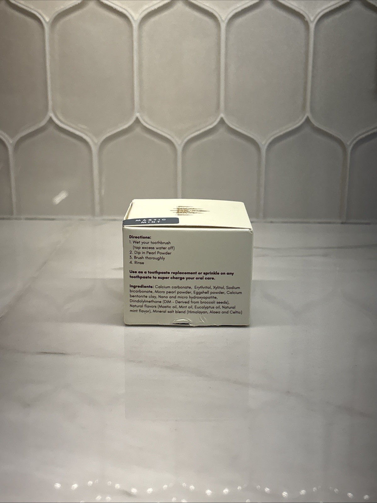 Nathan & Sons Pearl Powder Remineralizing Tooth Scrub Mastic Mint Net WT 30g New