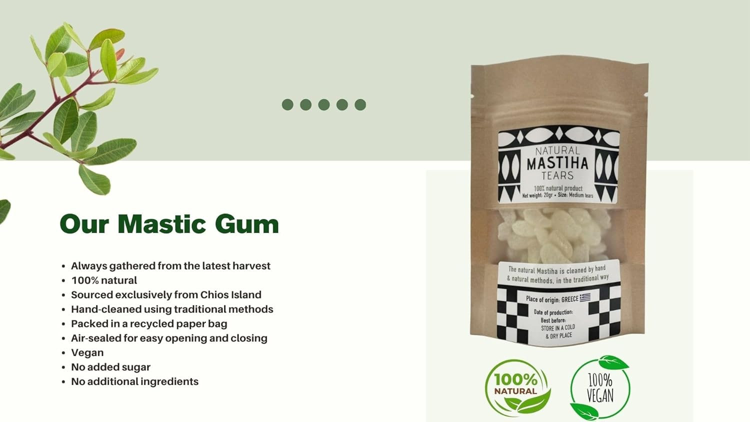 Chios Mastiha Tears Gum Greek 100% Natural Mastic Packs from Mastic Growers