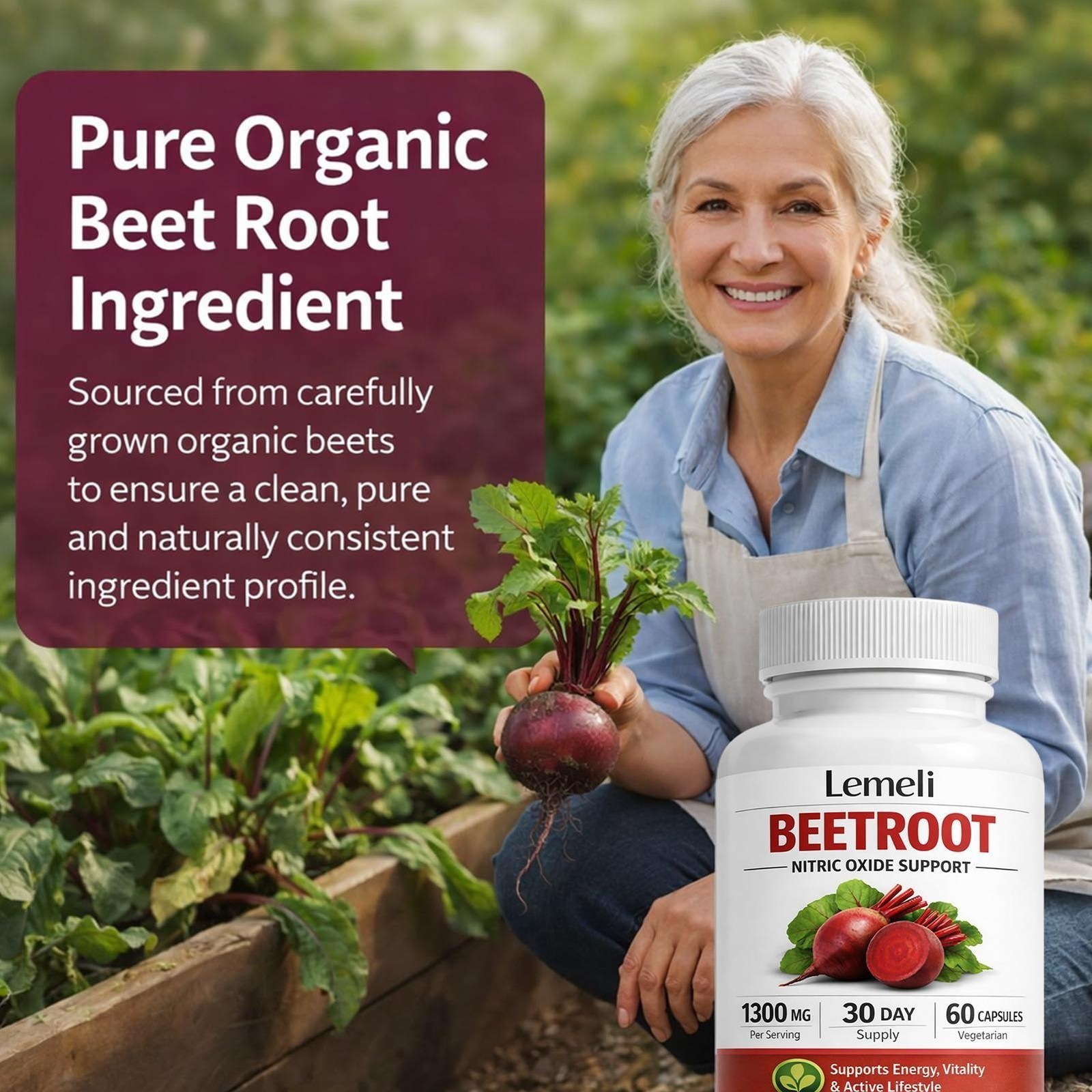 1-3 Pack Lemeli Beetroot Capsules 1300mg, Lemeli Beet Root Extract Supplement US