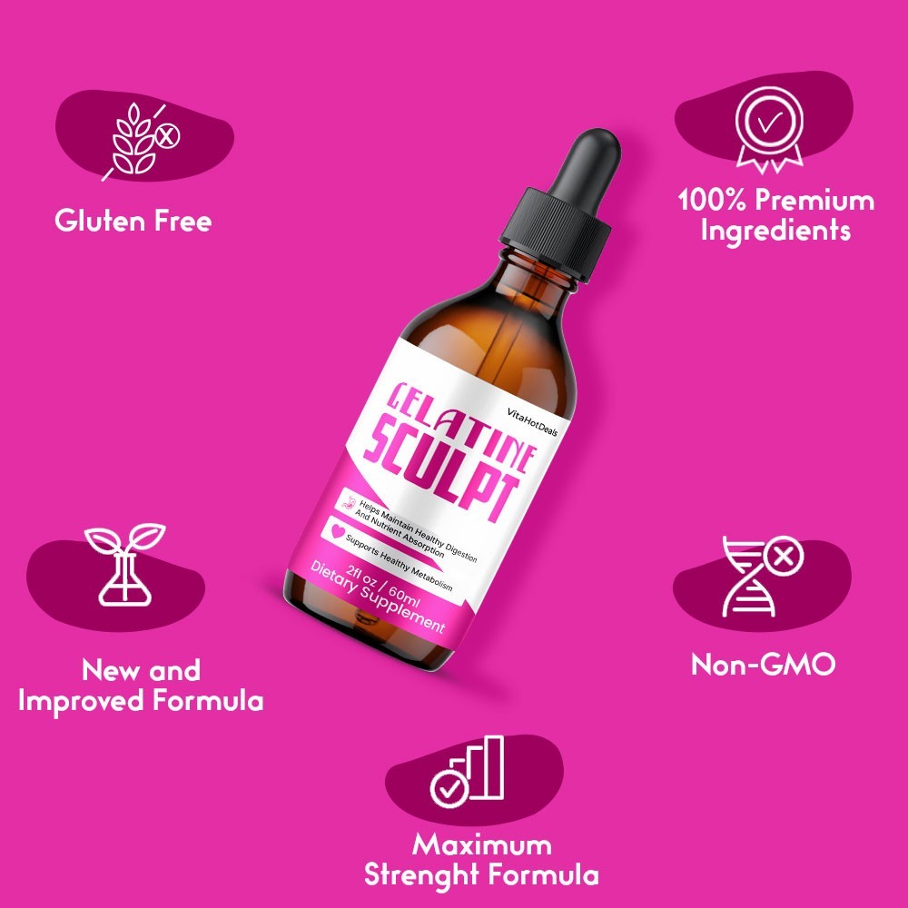 Gelatine Sculpt Drops, Max Strength Formula, GelatineSculpt Supplement (10 pack)