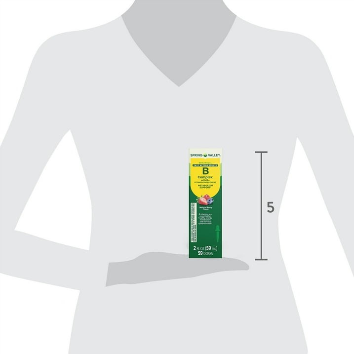 Spring Valley Vitamin B Complex with B12 Berry Flavor Supplement, 2 fl oz