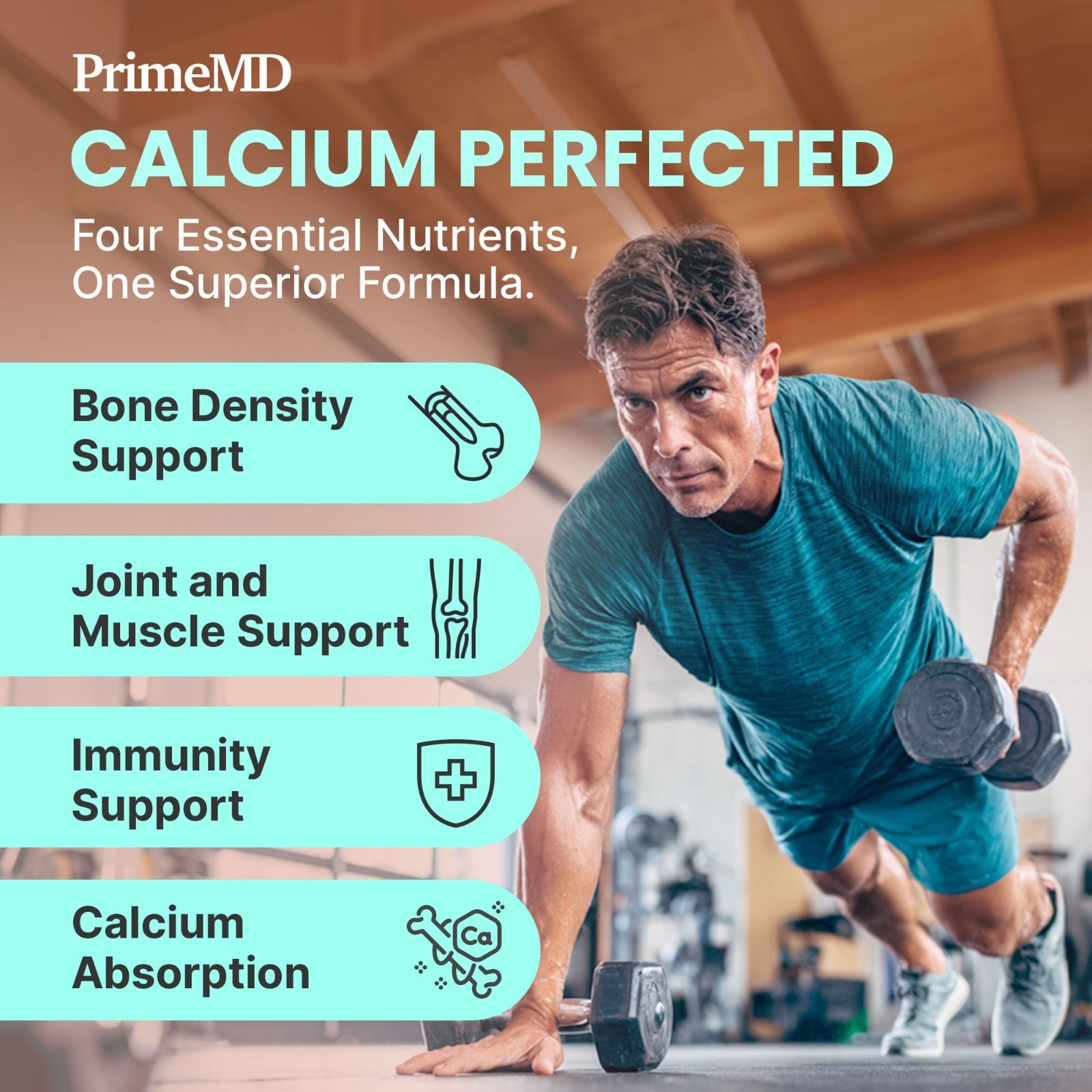 4-in-1 Calcium Citrate Supplement with D3 & K2 – Vegan, Gluten-Free, 120 Capsule