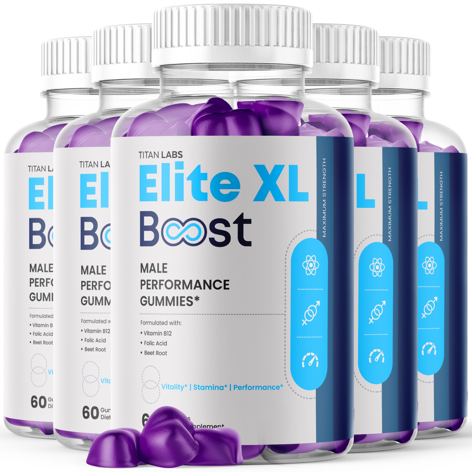 (5 Pack) Elite XL Boost ACV Gummys Support Male Health EliteXLBoost 300 Gummies