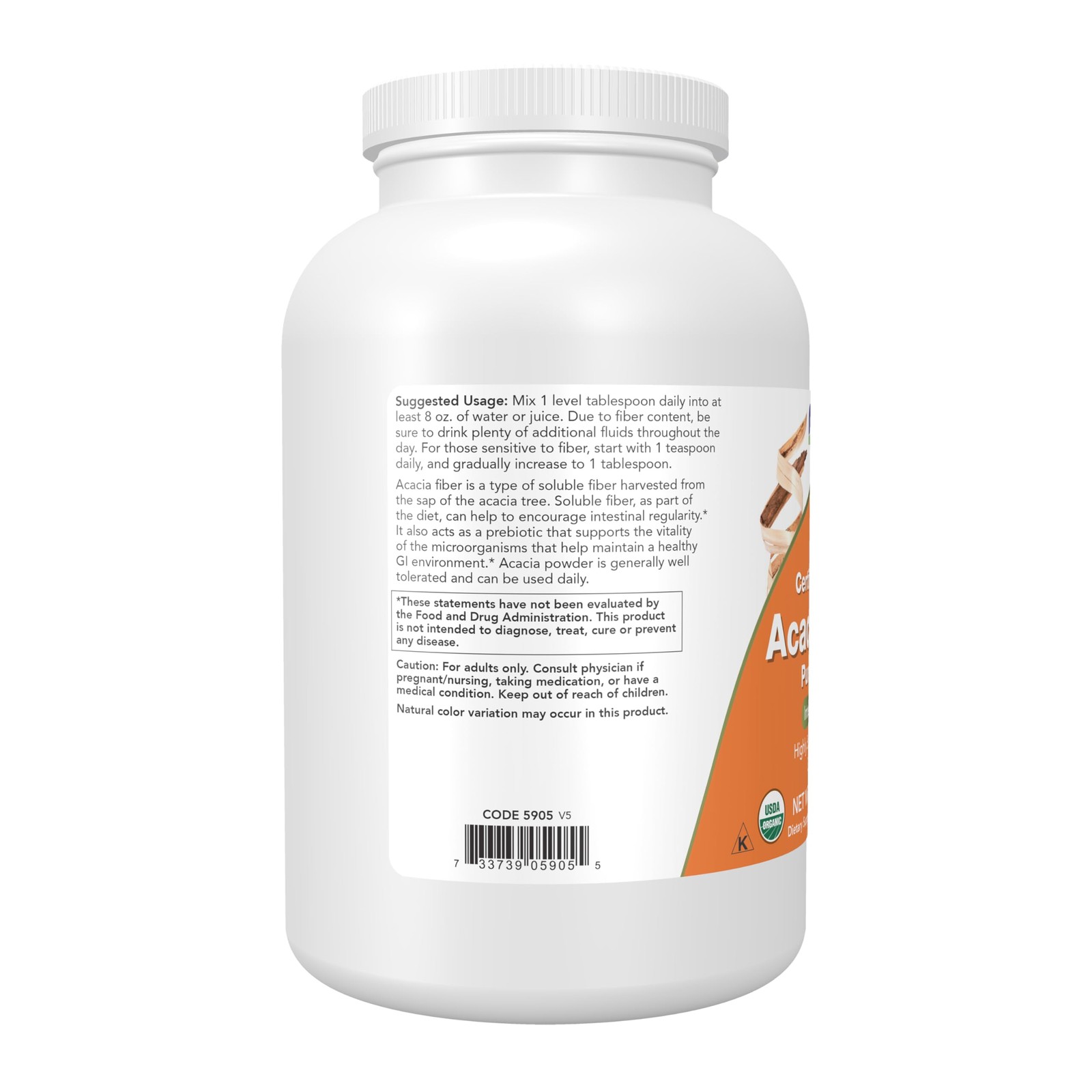NOW Foods Supplements, Acacia Pure 12 Ounce (Pack of 1), Light Brown/Yellow