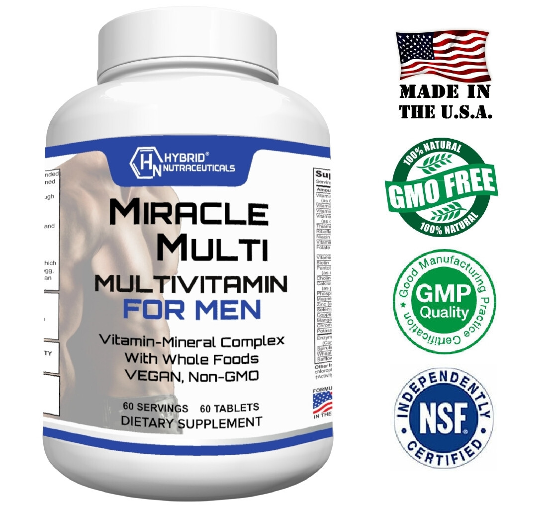 Multivitamin for Men, Daily Mens MultiVitamins with Probiotics Non-GMO, 2 Pack