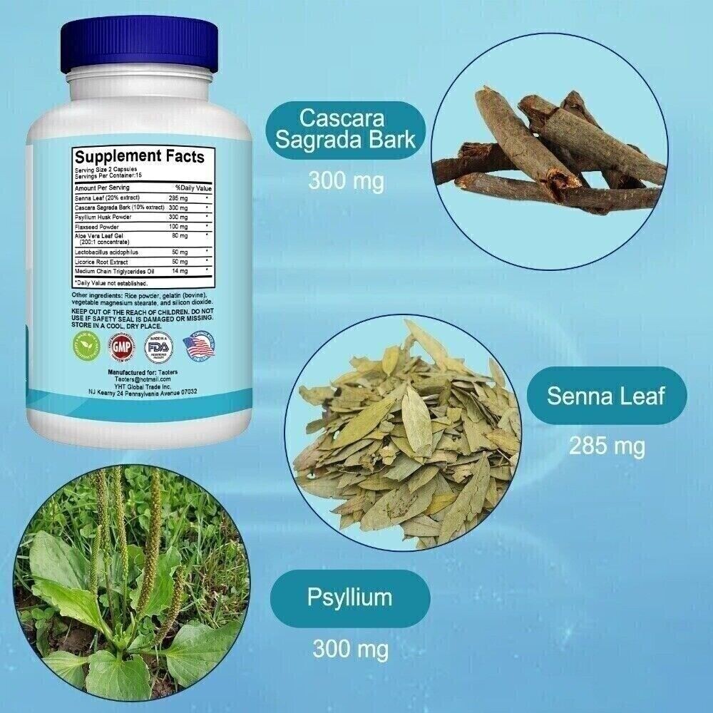 15 Cleanse Day Gut Support Intestinal Purification Detoxification 30 Capsules US