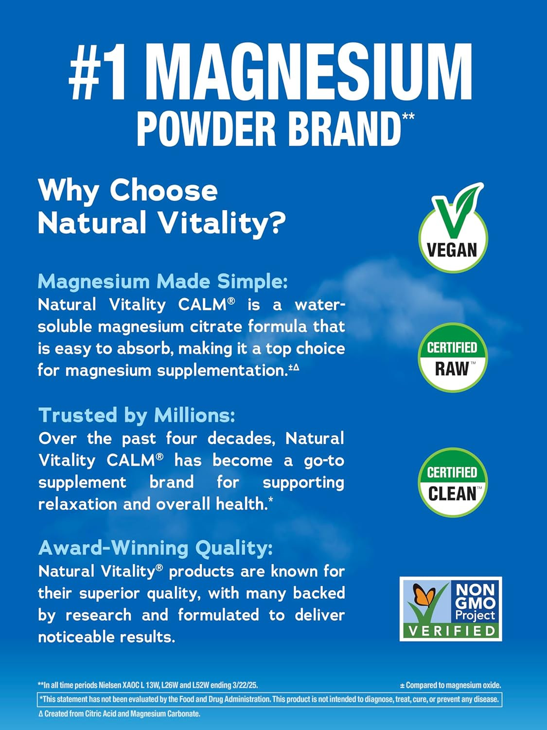 Natural Vitality Calm Magnesium Powder | 8oz Unflavored Supplement | EXP 10/2027