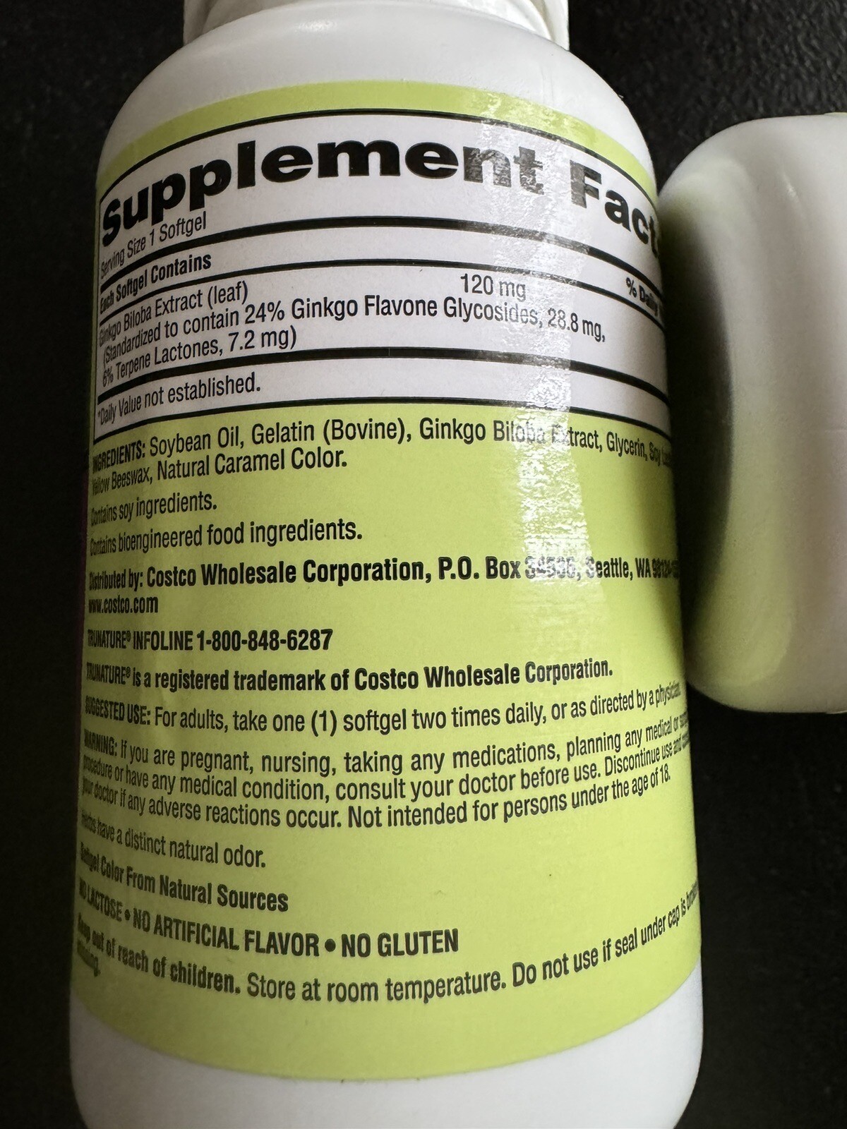 ✳️ TruNature Ginkgo Biloba 340 Softgels EXP 09/2026 ✳️