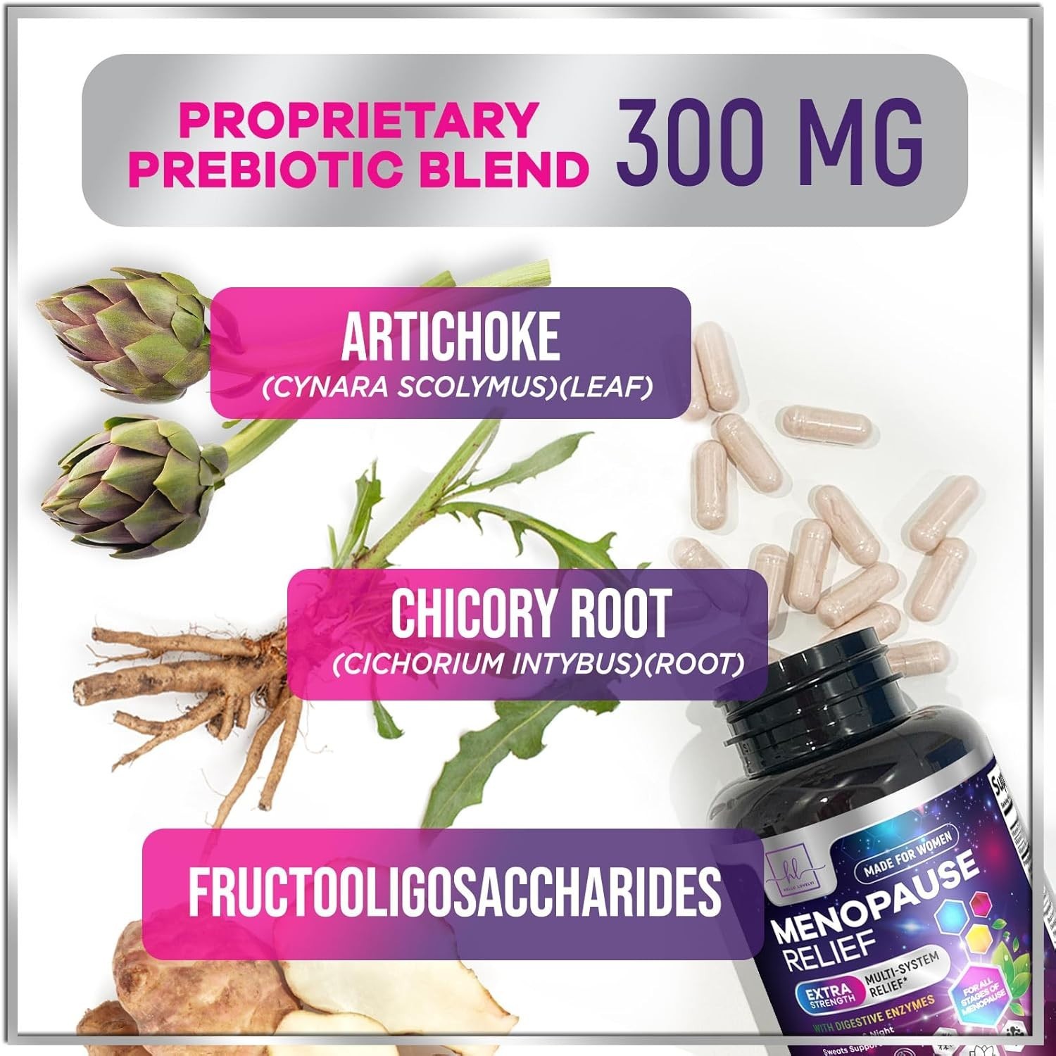 Menopause Supplements for Women, 8 Billion CFU Probiotics with Dong Quai, Chaste