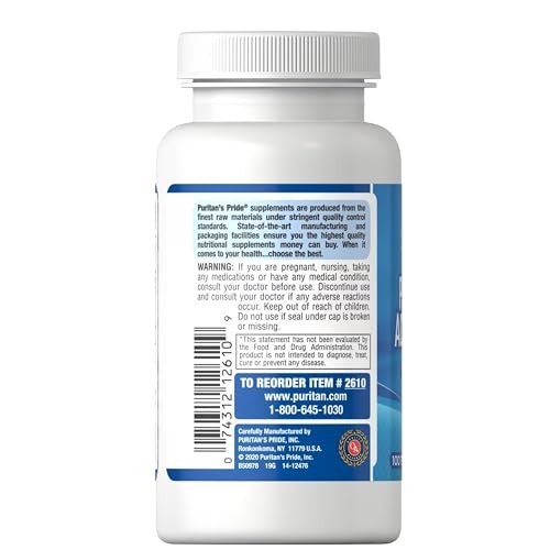 Puritan’s Pride Probiotic Acidophilus Tablets, White, 100 Count