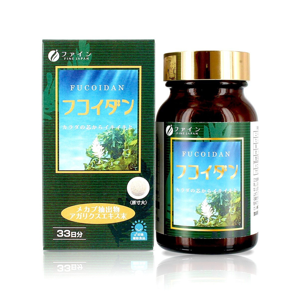 FINE JAPAN Fucoidan Mekabu Agaricus Extract mashroom for 33 days For ranti aging