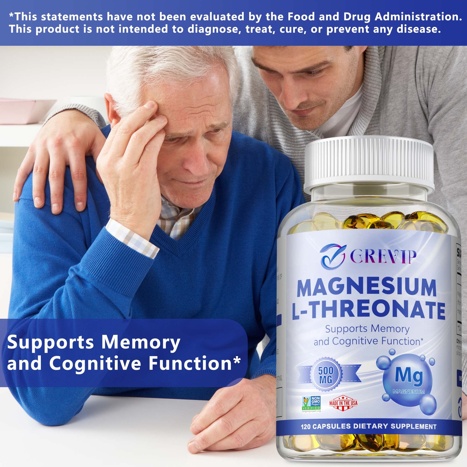 Magnesium L-threonate 2000mg – for Brain, Memory, Focus, Cognitive Function