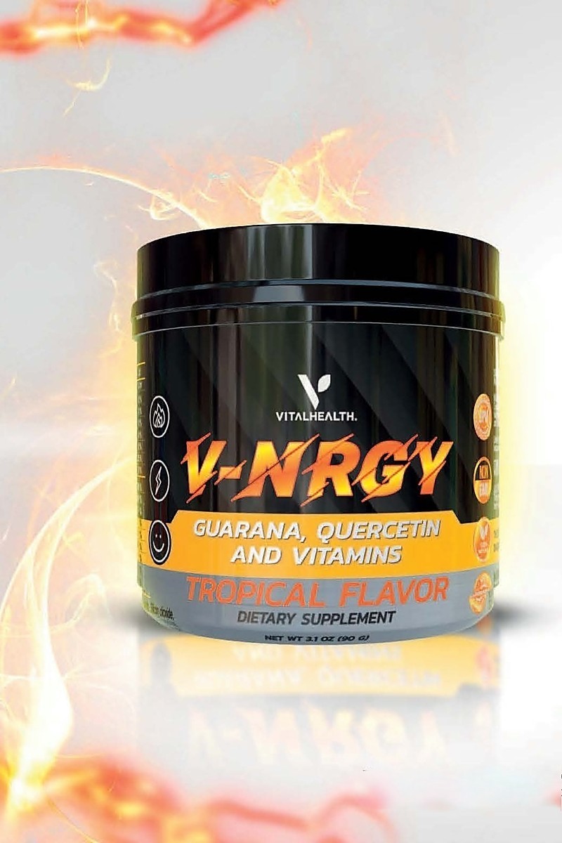 Vital Health® V-NRGY 3.2 oz 90g Natural Energy Vitamin Drink Mix Tropical Flavor