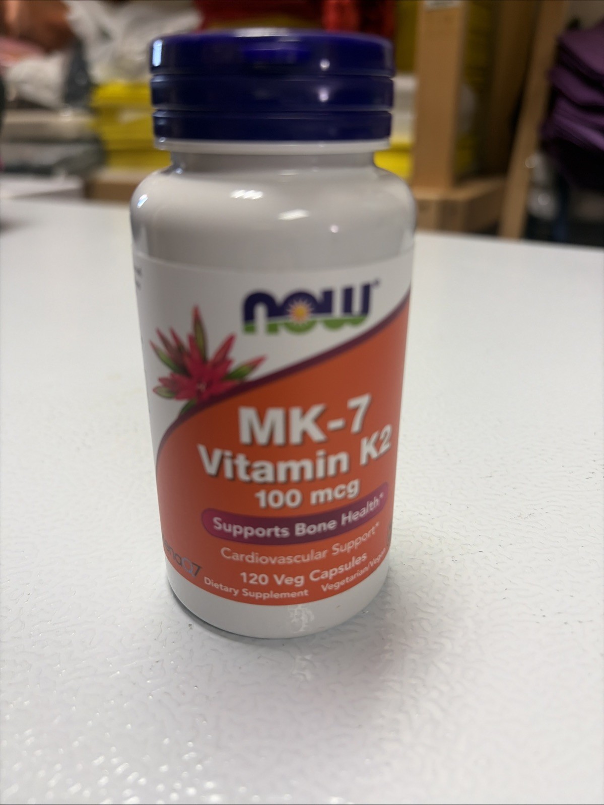 NOW Foods Supplements, MK-7 Vitamin K-2 100 mcg, Cardiovascular Support 03/2028