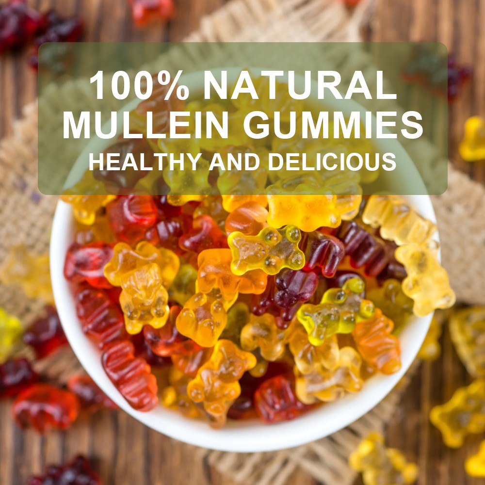 120 Count Mullein Gummies for Lung Cleanse Extra Strength Mullein Leaf Extract